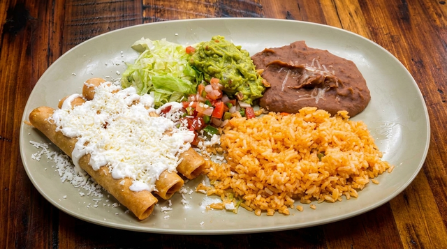 Chicken Flautas Plate.