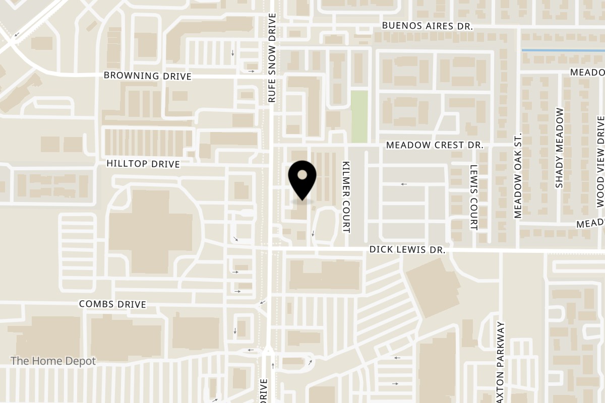 Map showing the location of La Conchita Restaurante on 5212 Rufe Snow Dr in North Richland Hills